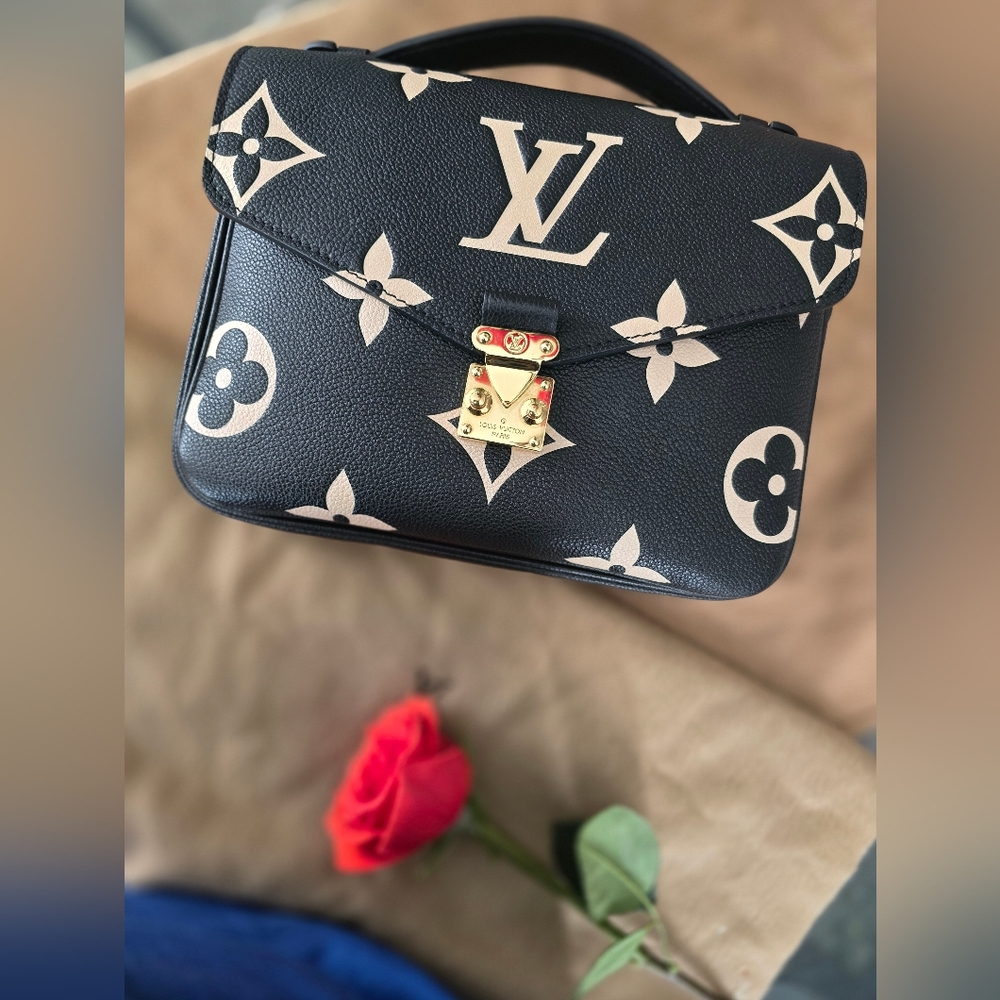Louis Vuitton Black Crossbody Bag with Monogram Design